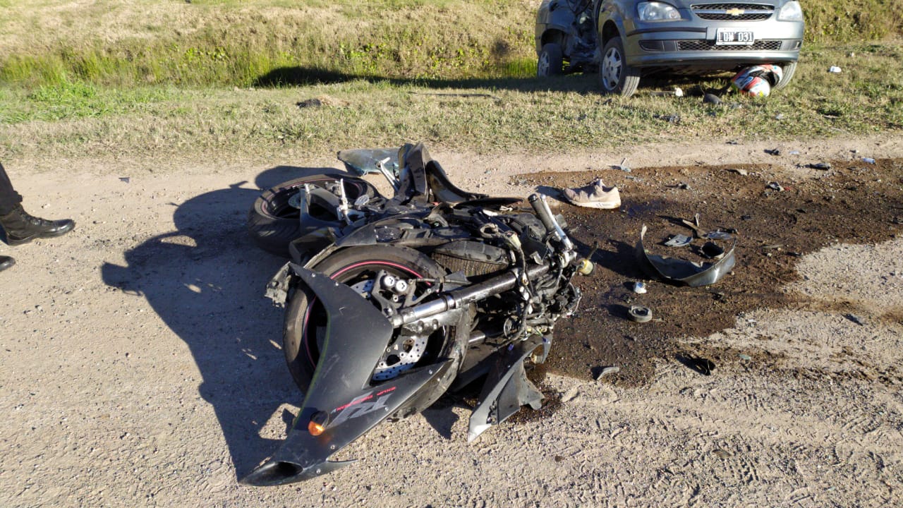 Murió el motociclista que estaba grave tras chocar sobre la ruta